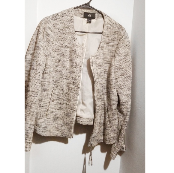 H&M black and white light zippered jacket - Picture 1 of 4